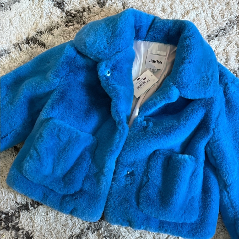 Jakke Blue Faux Fur Jacket